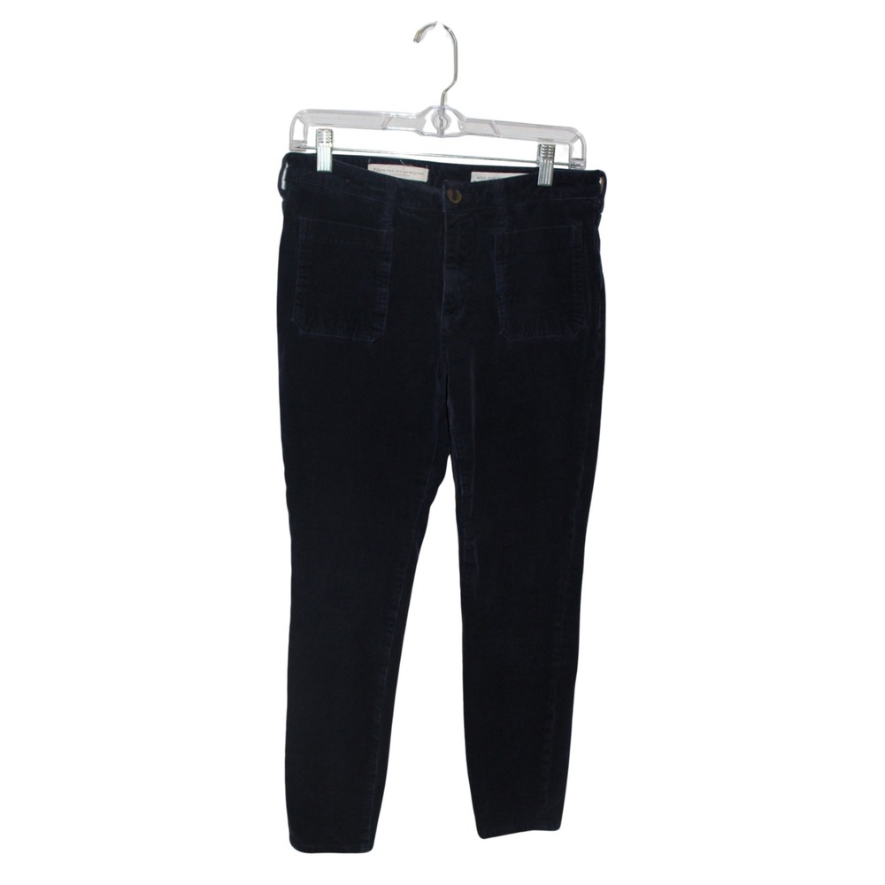 Pilcro & The Letterpress Corduroy Pants Womens 28‎ Hi-Rise Skinny Blue Stretch